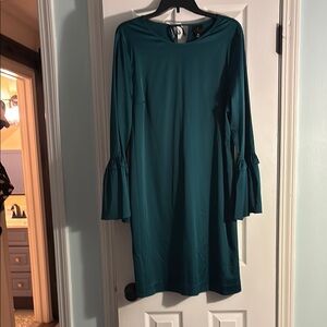 Worthington Green Sheath Dress with Bell Sleeves for Cocktail